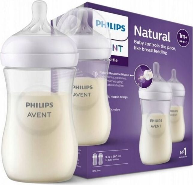 Philips Avent Dětská kojenecká láhev Natural Response 260 ml, 1m+, 2ks