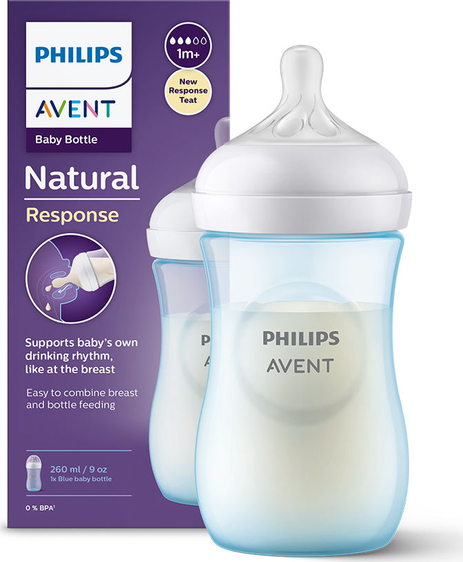 Philips Avent Dětská láhev Natural Response 260 ml, 1m+, modrá