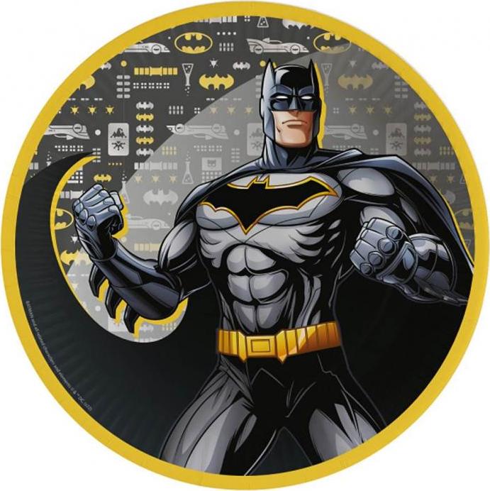 Amscan Batman kulaté papírové talíře 23 cm, 8 ks.