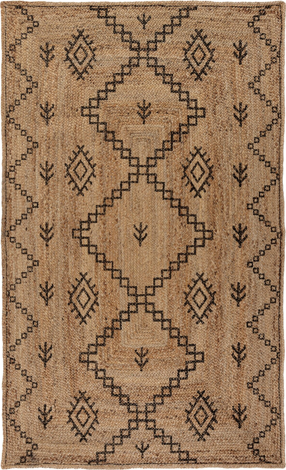 Flair Rugs koberce Kusový koberec Printed Jute Rowen Natural/Black Rozměry koberců: 120x170