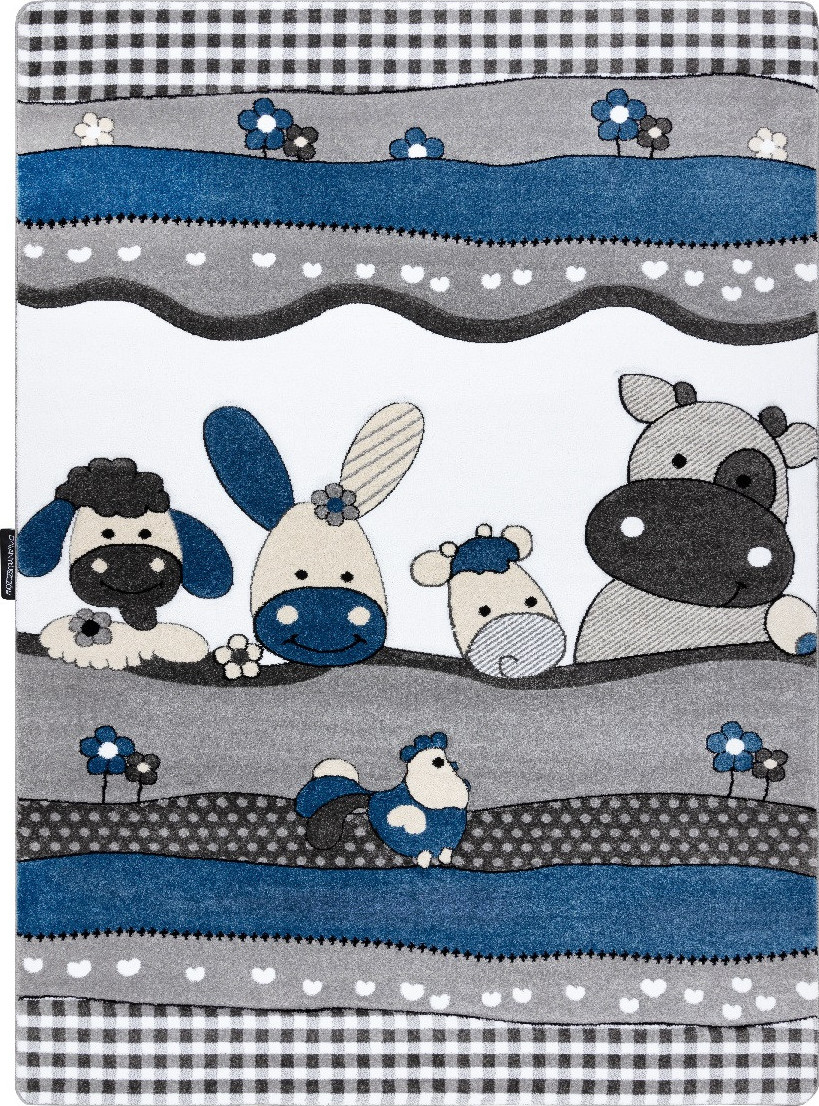 Dywany Łuszczów Dětský kusový koberec Petit Farm animals blue Rozměry koberců: 120x170