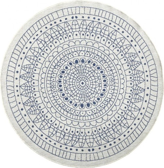 NORTHRUGS - Hanse Home koberce Kusový koberec Twin-Wendeteppiche 103104 creme blau kruh – na ven i na doma Rozměry koberců: 140x140 (průměr) kruh