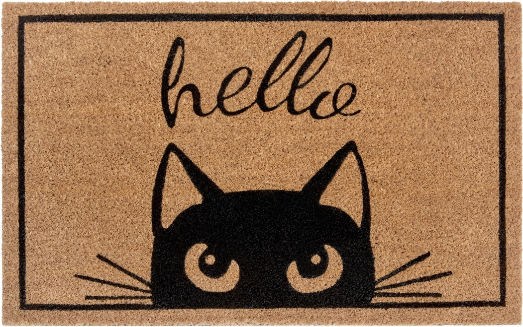 Hanse Home Collection koberce Rohožka Hello s kočkou 105703 Rozměry koberců: 45x70