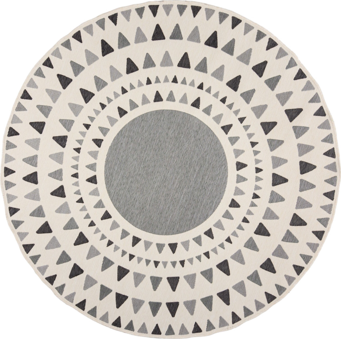 Flair Rugs koberce Kusový koberec Dauntless Shadow Rays Grey – na ven i na doma Rozměry koberců: 160x160 (průměr) kruh