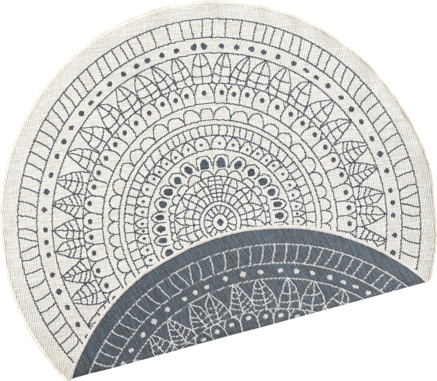 NORTHRUGS - Hanse Home koberce Kusový koberec Twin-Wendeteppiche 103143 creme grau kruh – na ven i na doma Rozměry koberců: 100x100 (průměr) kruh