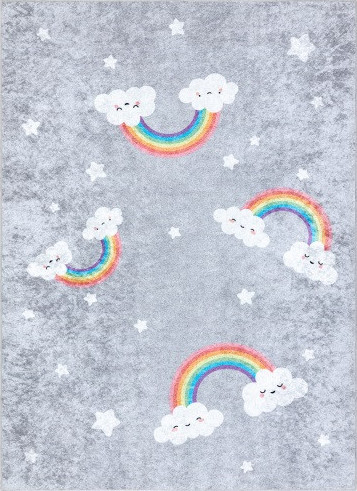 Dywany Łuszczów Dětský kusový koberec Junior 52063.801 Rainbow grey Rozměry koberců: 80x150