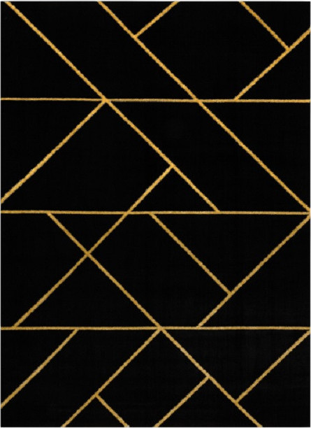 Dywany Łuszczów Kusový koberec Emerald geometric 1012 black and gold Rozměry koberců: 80x150