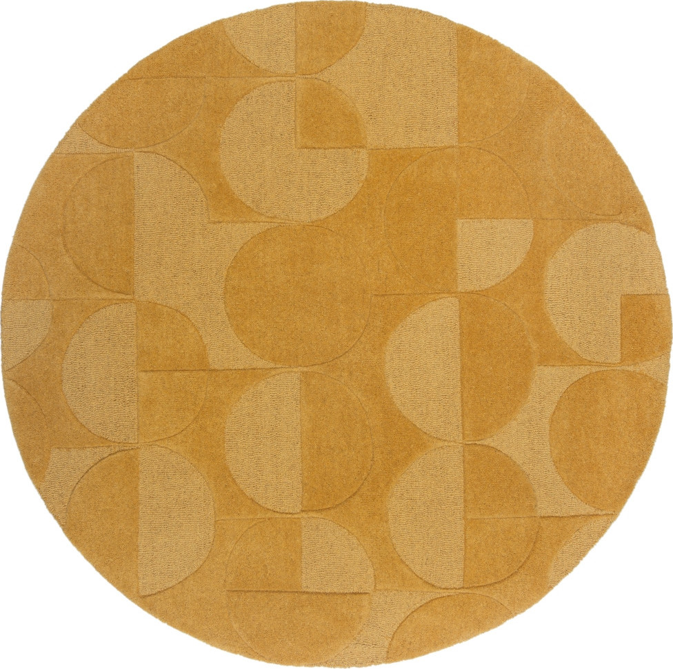 Flair Rugs koberce Kusový koberec Moderno Gigi Ochre kruh Rozměry koberců: 160x160 (průměr) kruh