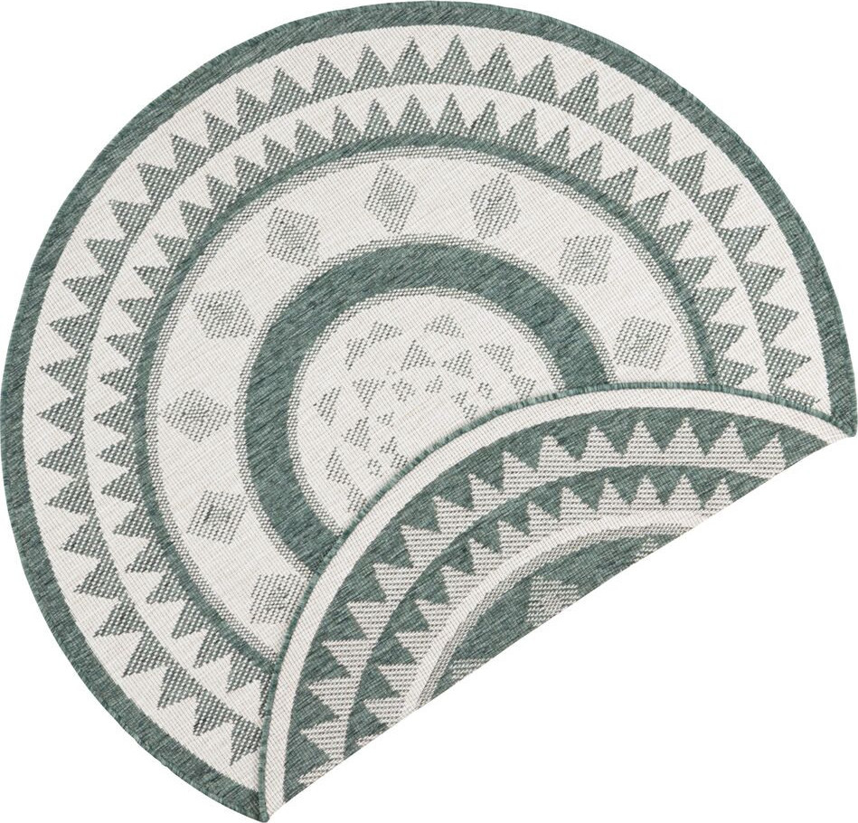 NORTHRUGS - Hanse Home koberce Kusový koberec Twin Supreme 103415 Jamaica green creme kruh – na ven i na doma Rozměry koberců: 140x140 (průměr) kruh