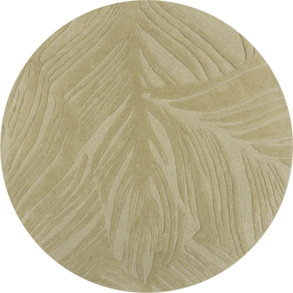 Flair Rugs koberce Kusový koberec Solace Lino Leaf Sage kruh Rozměry koberců: 160x160 (průměr) kruh