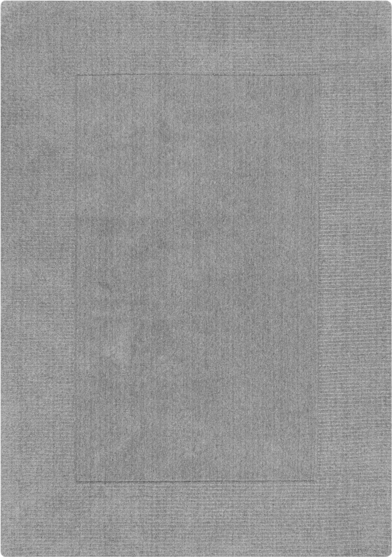 Flair Rugs koberce Kusový ručně tkaný koberec Tuscany Textured Wool Border Grey Marl Rozměry koberců: 120x170