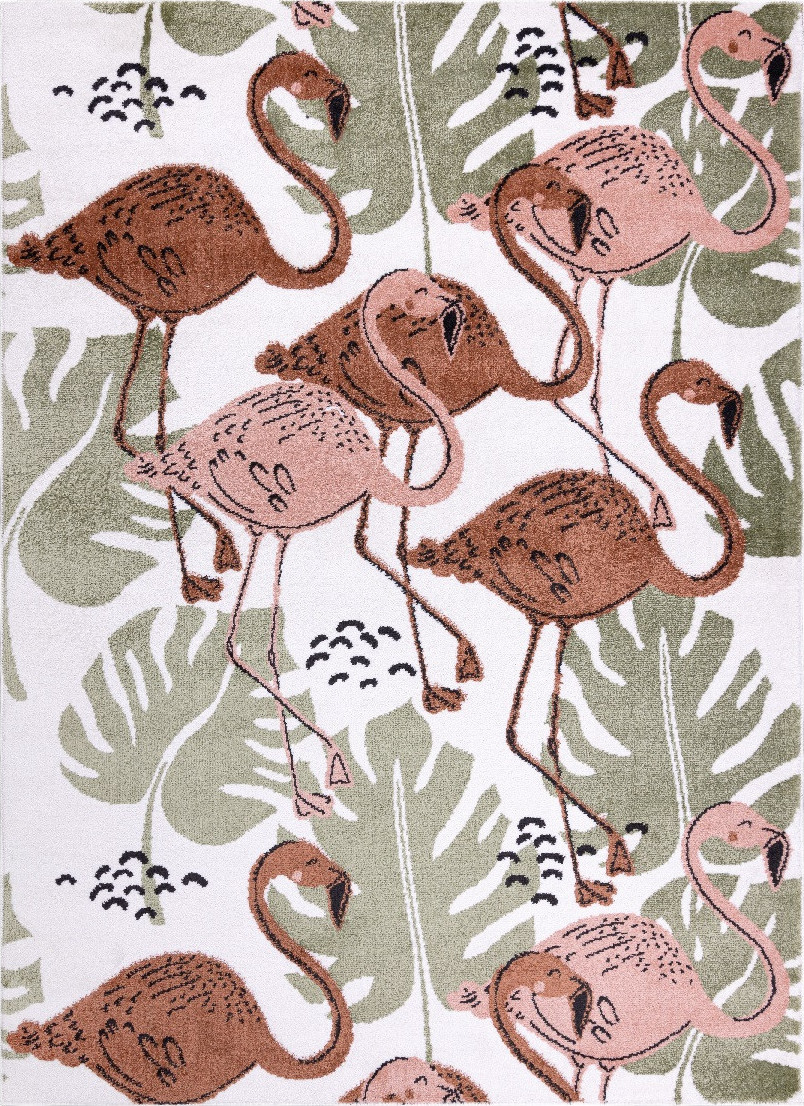 Dywany Łuszczów Dětský kusový koberec Fun Flami Flamingos cream Rozměry koberců: 80x150