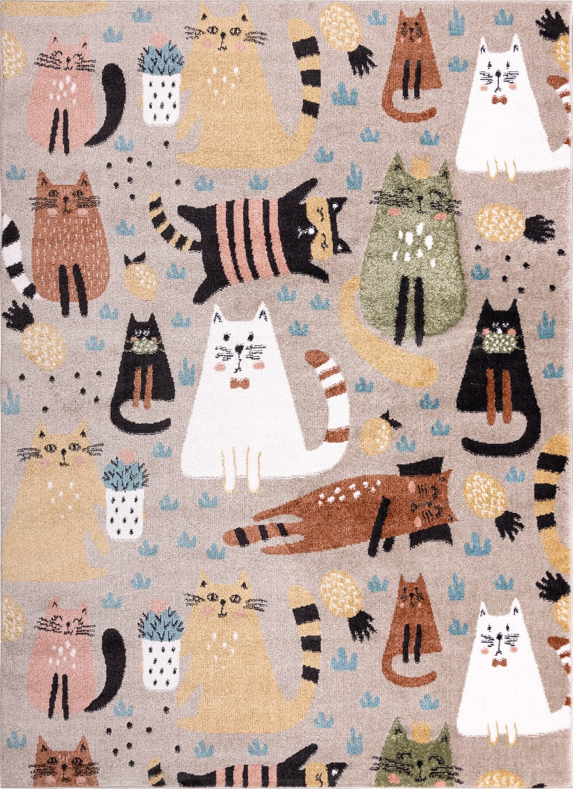 Dywany Łuszczów Dětský kusový koberec Fun Kittens Cats beige Rozměry koberců: 80x150