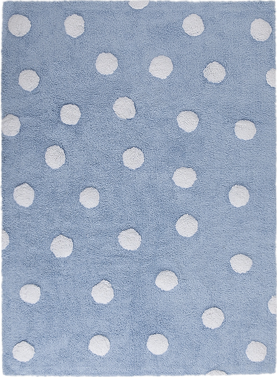 Lorena Canals koberce Pro zvířata: Pratelný koberec Polka Dots Blue-White Rozměry koberců: 120x160