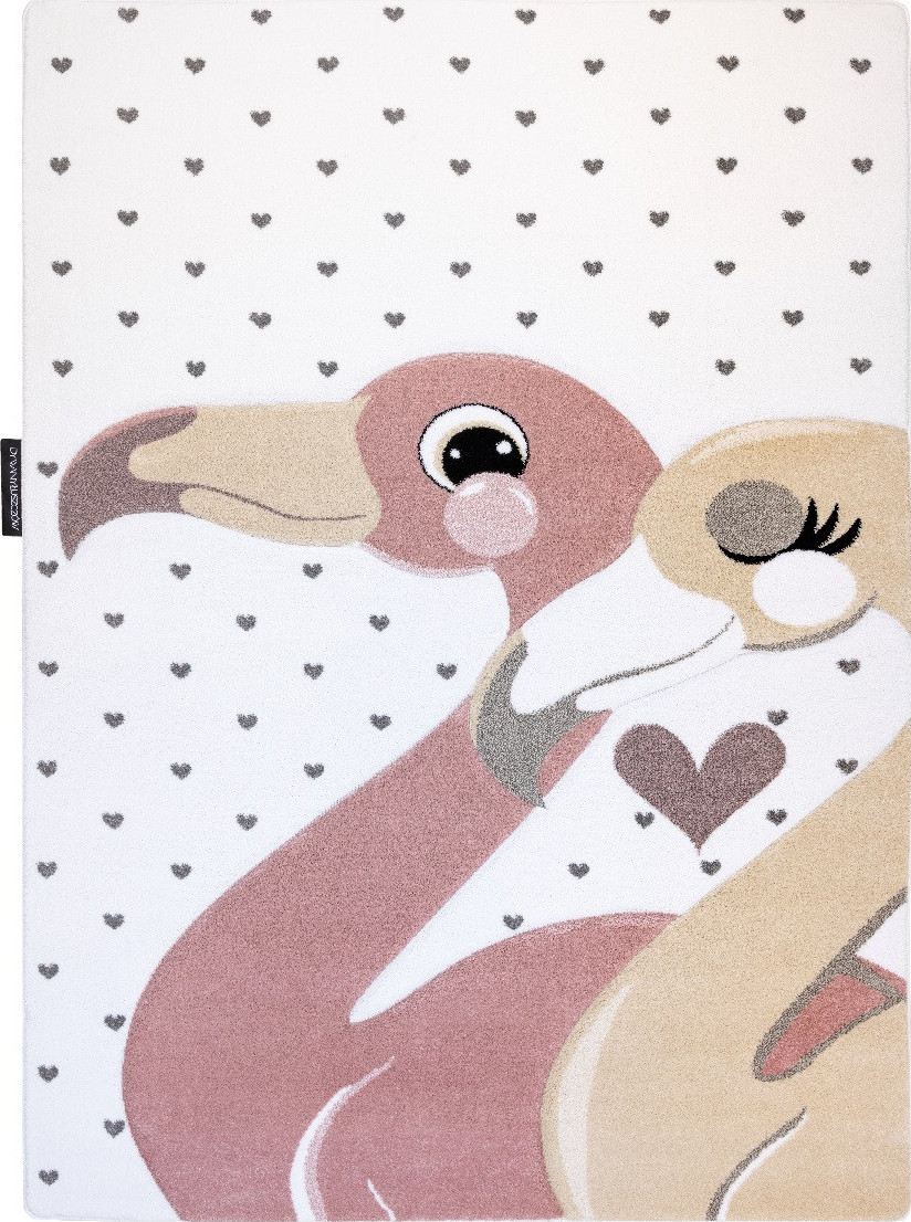Dywany Łuszczów Dětský kusový koberec Petit Flamingos hearts cream Rozměry koberců: 120x170