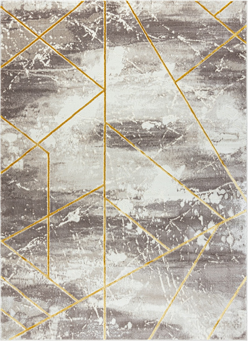Dywany Łuszczów Kusový koberec Core 1818 Geometric ivory/gold Rozměry koberců: 80x150