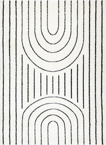 Dywany Łuszczów Kusový koberec Mode 8494 geometric cream/black Rozměry koberců: 120x170