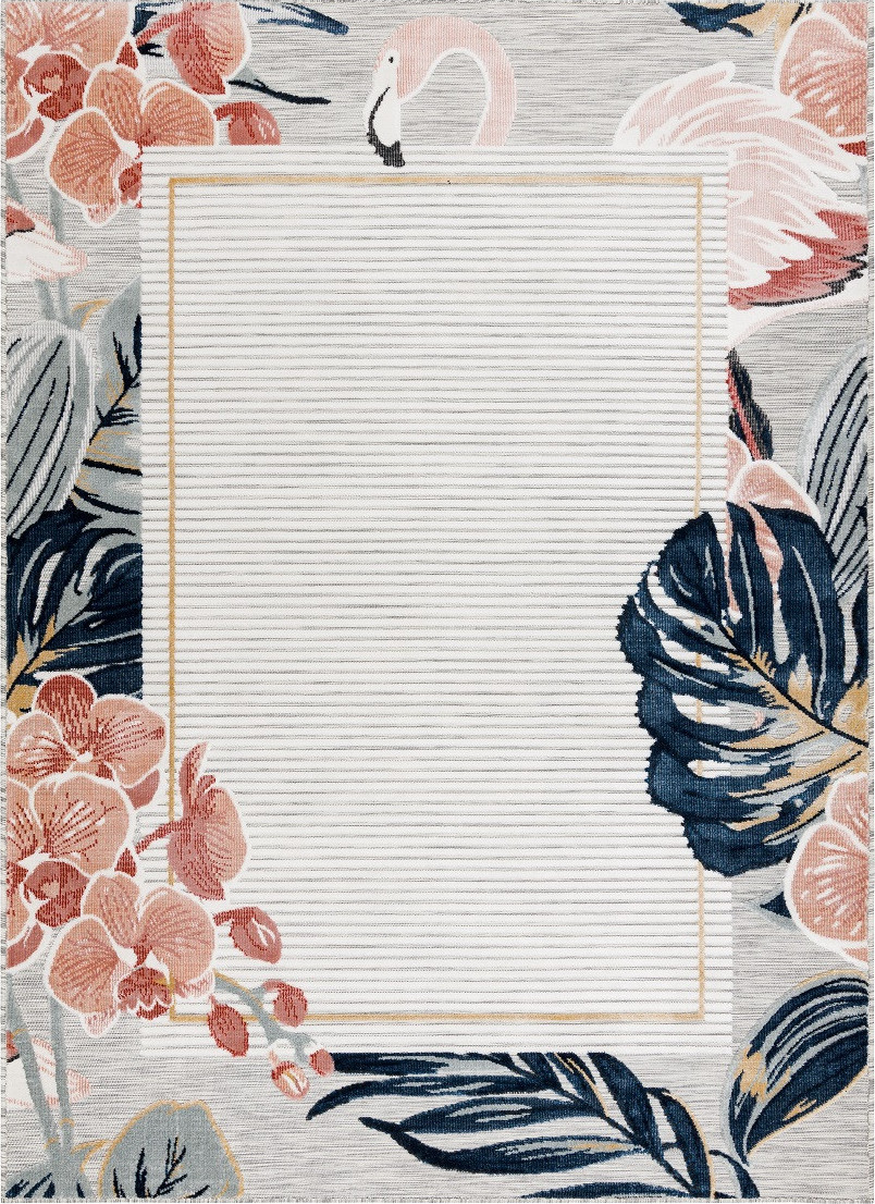 Dywany Łuszczów Kusový koberec Botanic 65240 Flamingo grey – na ven i na doma Rozměry koberců: 78x150