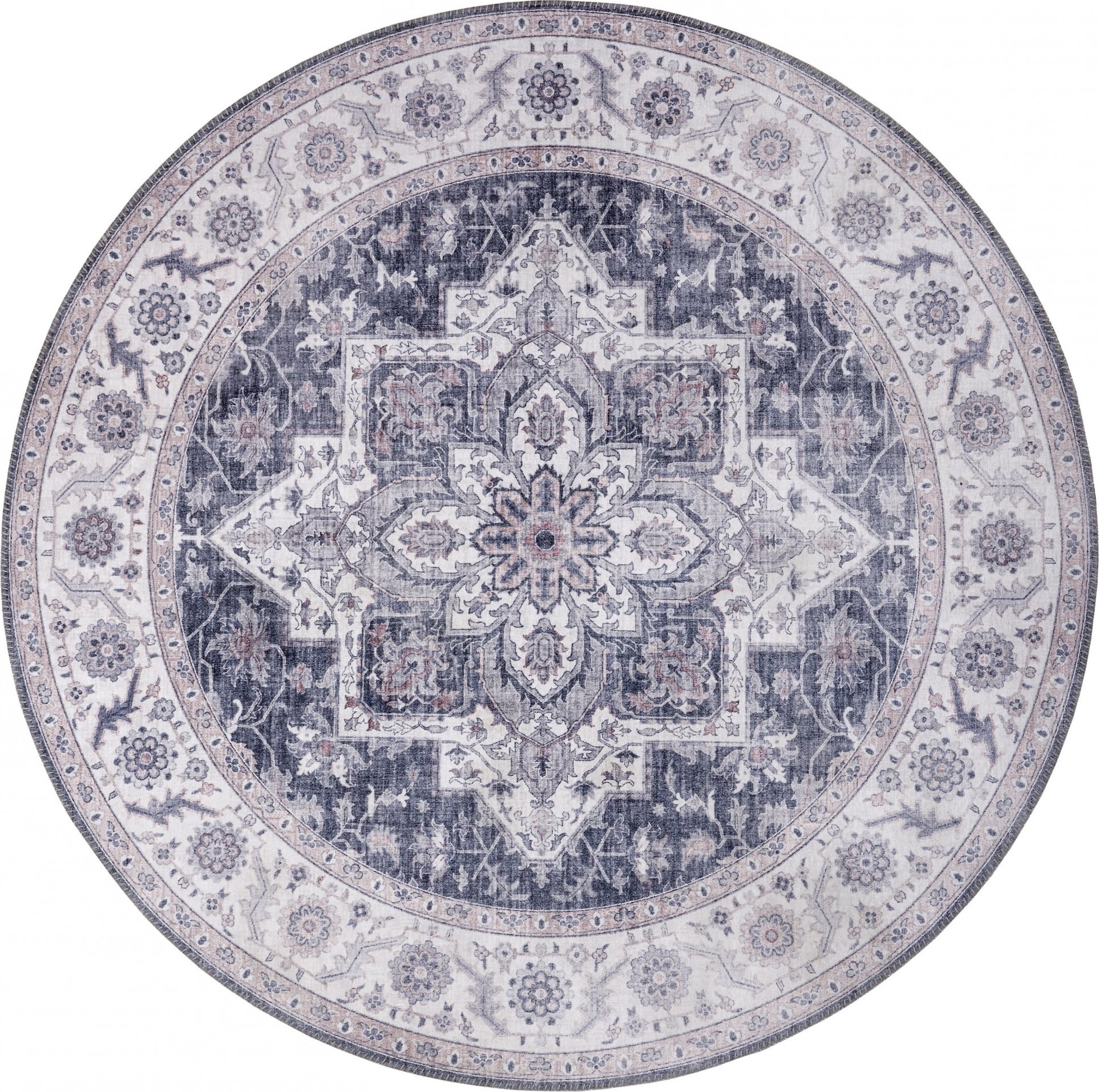 Nouristan - Hanse Home koberce Kusový koberec Asmar 104003 Mauve/Pink kruh Rozměry koberců: 160x160 (průměr) kruh