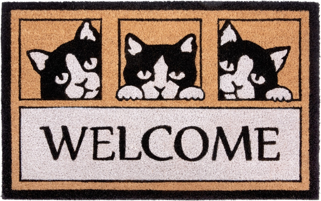 Hanse Home Collection koberce Rohožka Welcome, 3 kočky 105708 Rozměry koberců: 45x70