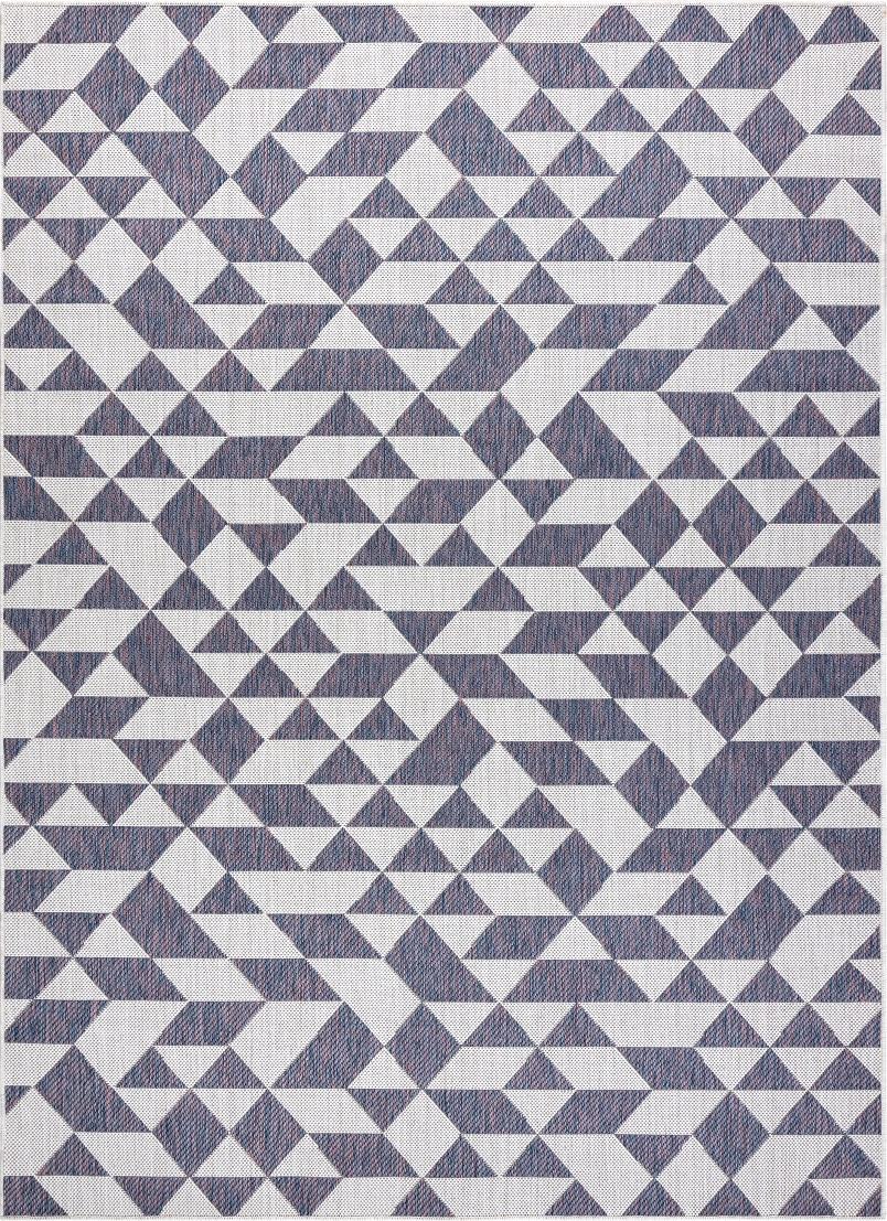 Dywany Łuszczów Kusový koberec Sion Sisal Triangles 22373 ecru/blue-pink – na ven i na doma Rozměry koberců: 80x150