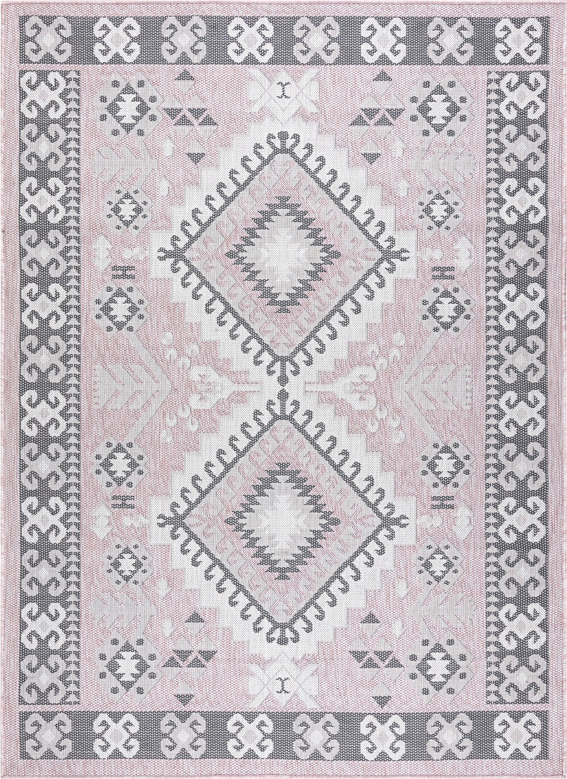 Dywany Łuszczów Kusový koberec Sion Sisal Aztec 3007 pink/ecru – na ven i na doma Rozměry koberců: 80x150