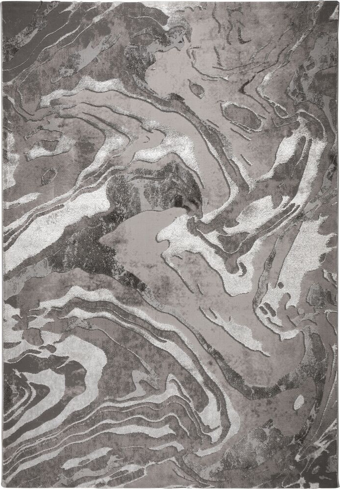 Flair Rugs koberce Kusový koberec Eris Marbled Silver Rozměry koberců: 80x150