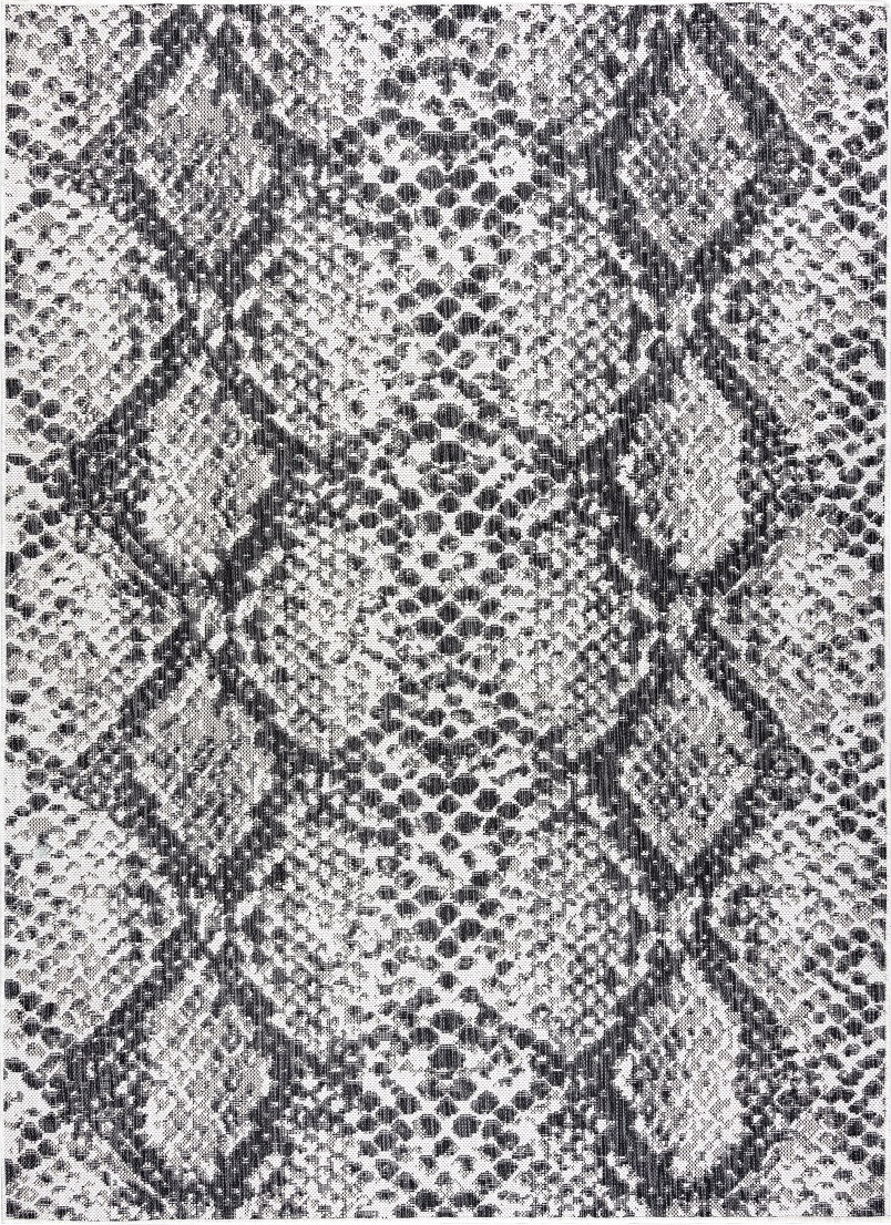 Dywany Łuszczów Kusový koberec Sion Sisal Snake`s skin 22162 ecru/black – na ven i na doma Rozměry koberců: 80x150