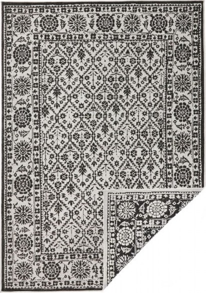 NORTHRUGS - Hanse Home koberce Kusový koberec Twin-Wendeteppiche 103113 schwarz creme – na ven i na doma Rozměry koberců: 80x150