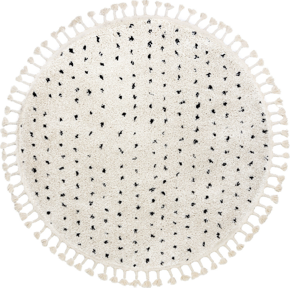 Dywany Łuszczów Kusový koberec Berber Syla B752 dots cream kruh Rozměry koberců: 160x160 (průměr) kruh