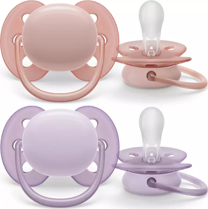 Philips Avent ultra soft Dudlík pro novorozence 0-6m růžový/fialový