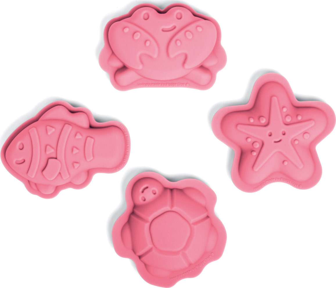 Bigjigs Toys Silikonové formičky růžové Coral