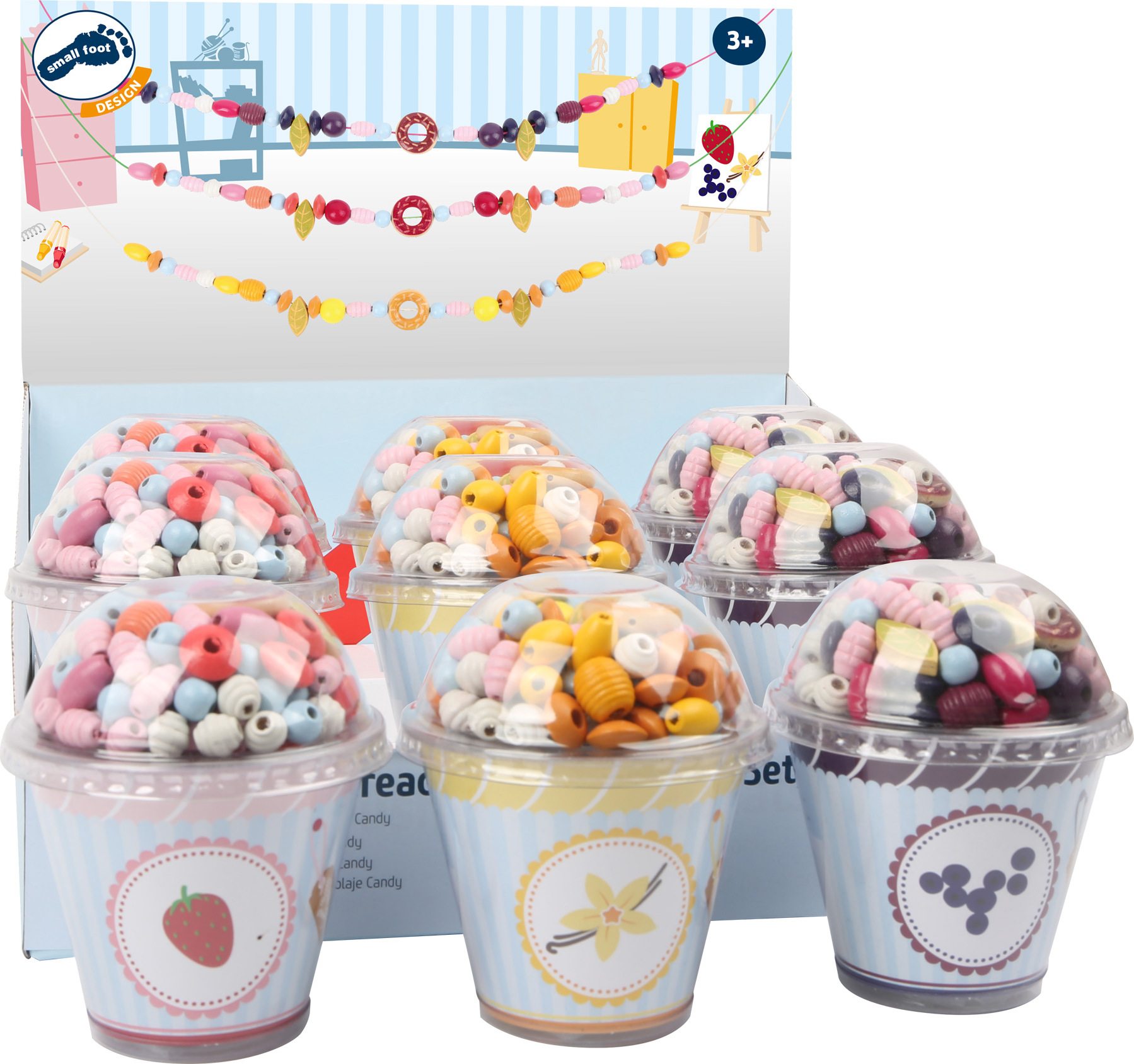 small foot Dřevěné korálky Candy 1ks fialová