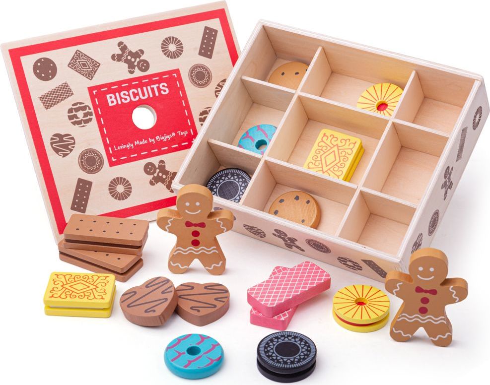 Bigjigs Toys Box s dřevěnými sušenkami