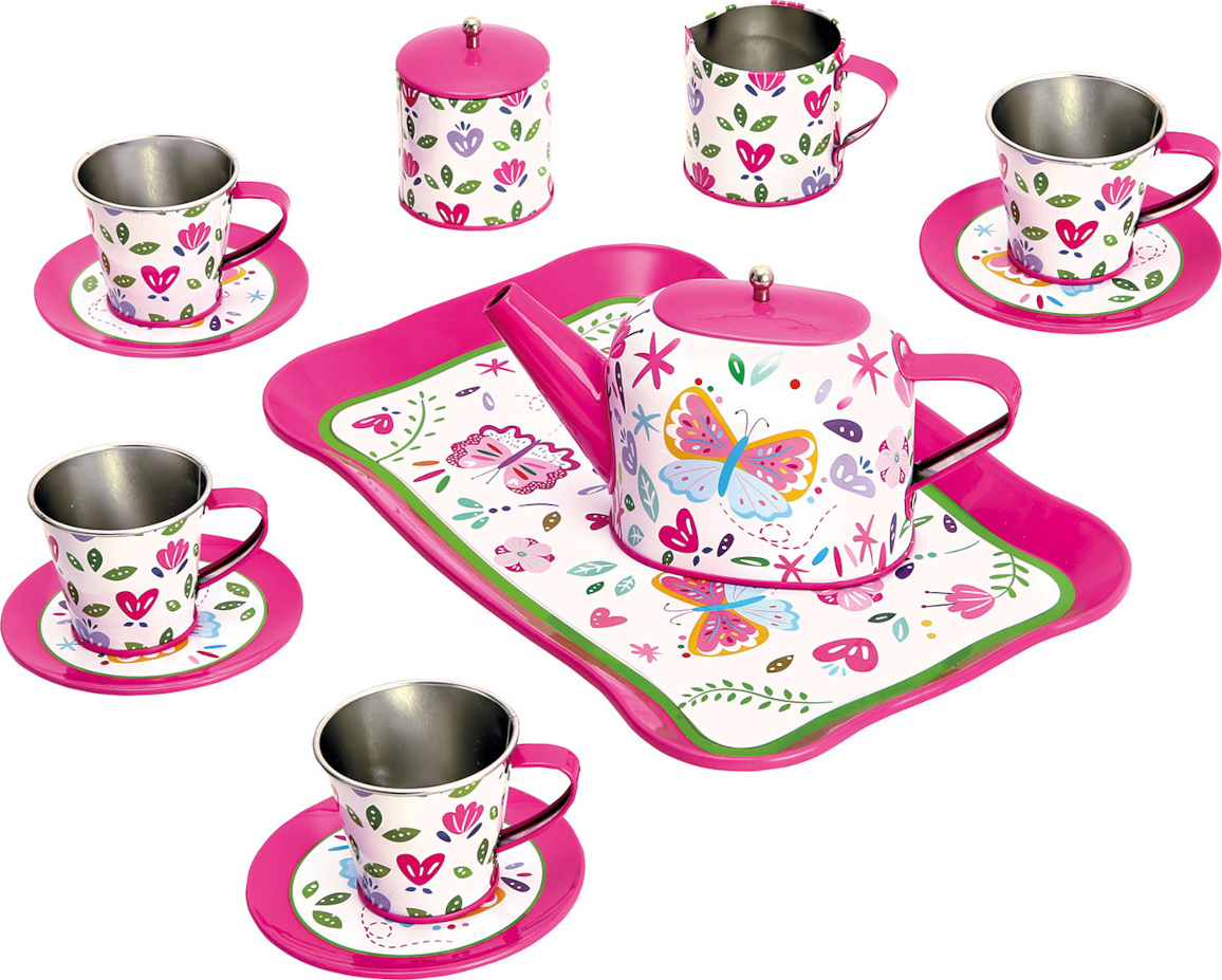 Bino Dětský čajový set růžový