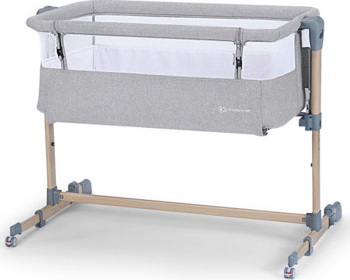 Přístavná dětská postýlka Kinderkraft Neste Air Grey Wood