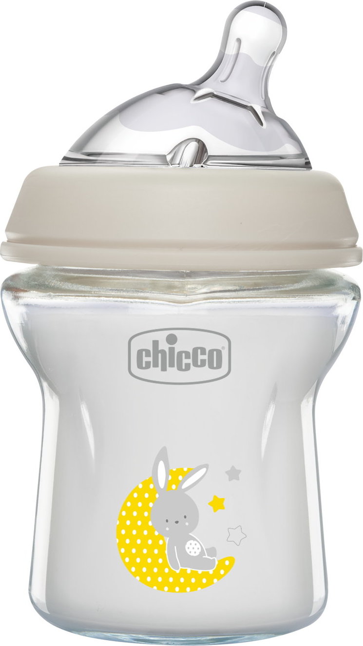 CHICCO Láhev kojenecká sklo Natural Feeling 150 ml neutral 0m+