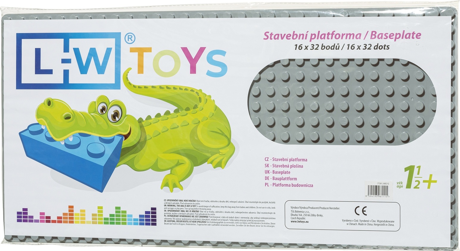 L-W Toys Podložka na stavění - JUNIOR 16x32 šedá