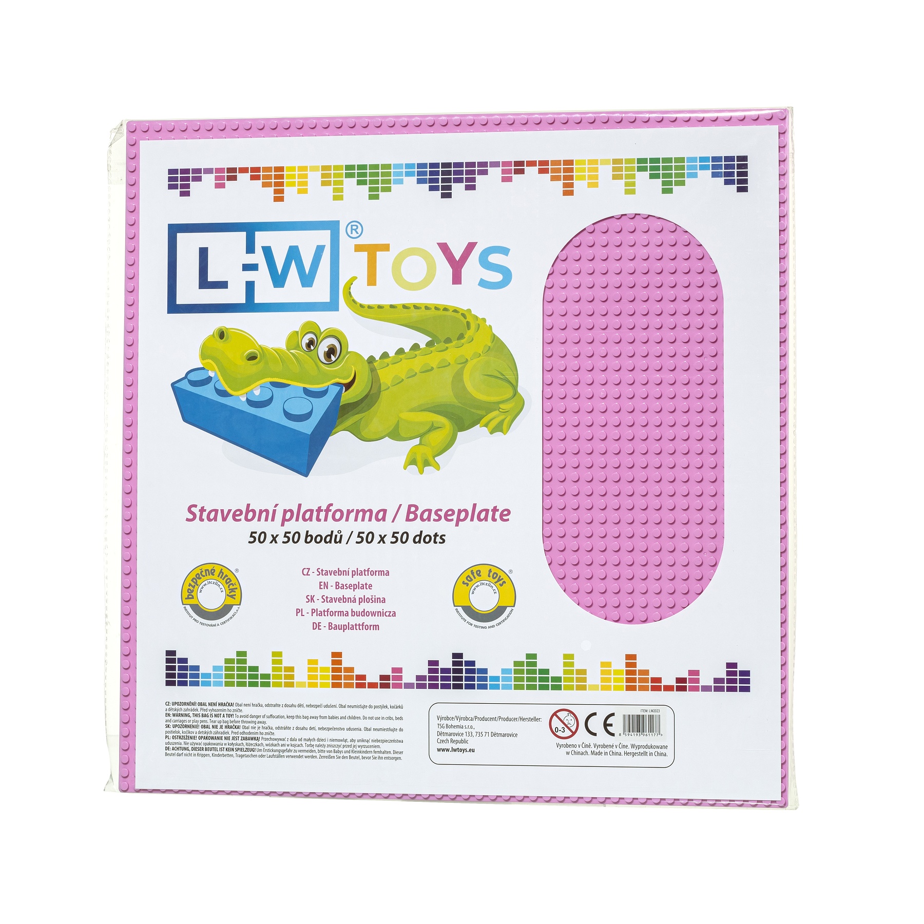 L-W Toys Velká podložka na stavění 50x50 růžová
