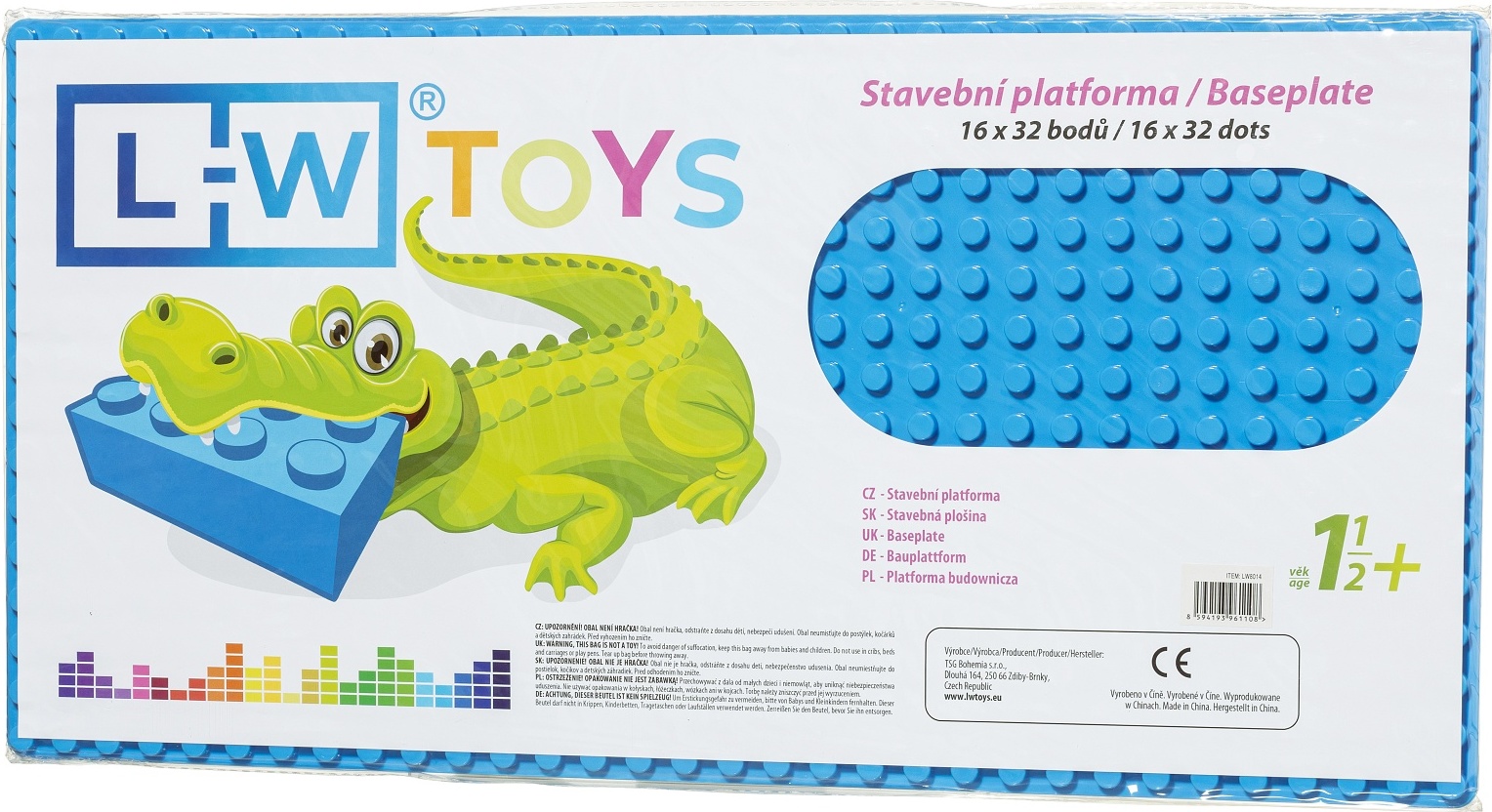 L-W Toys Podložka na stavění - JUNIOR 16x32 modrá