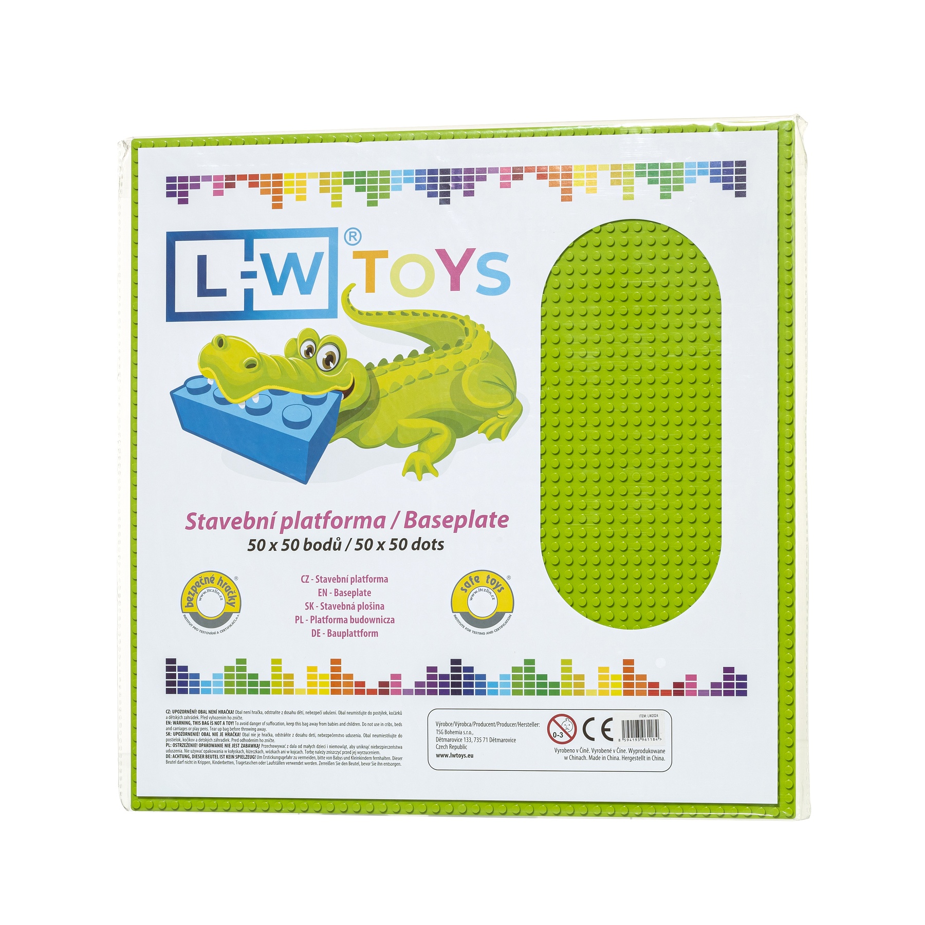 L-W Toys Velká podložka na stavění 50x50 limetková