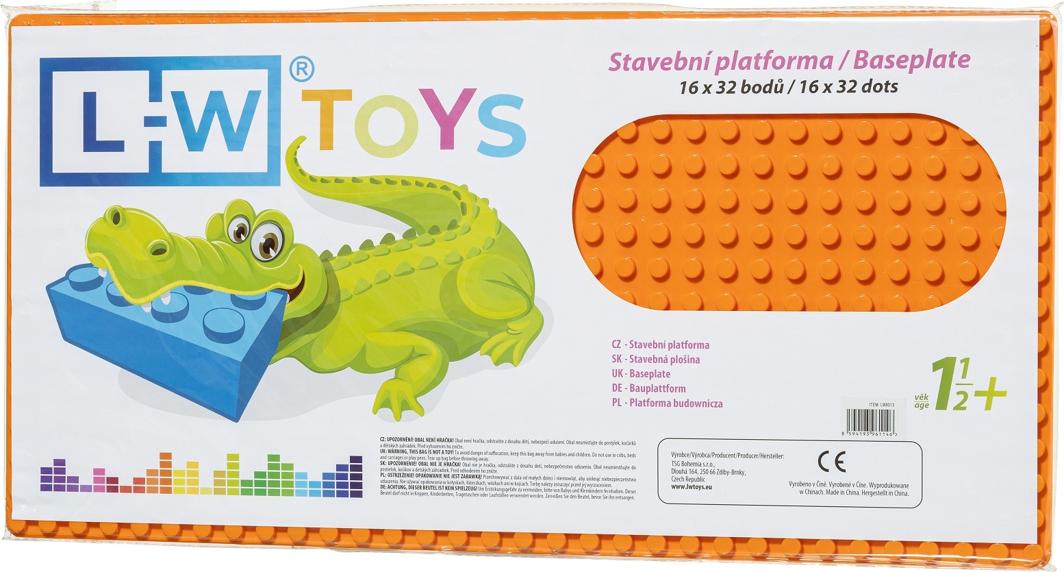 L-W Toys Podložka na stavění - JUNIOR 16x32 oranžová