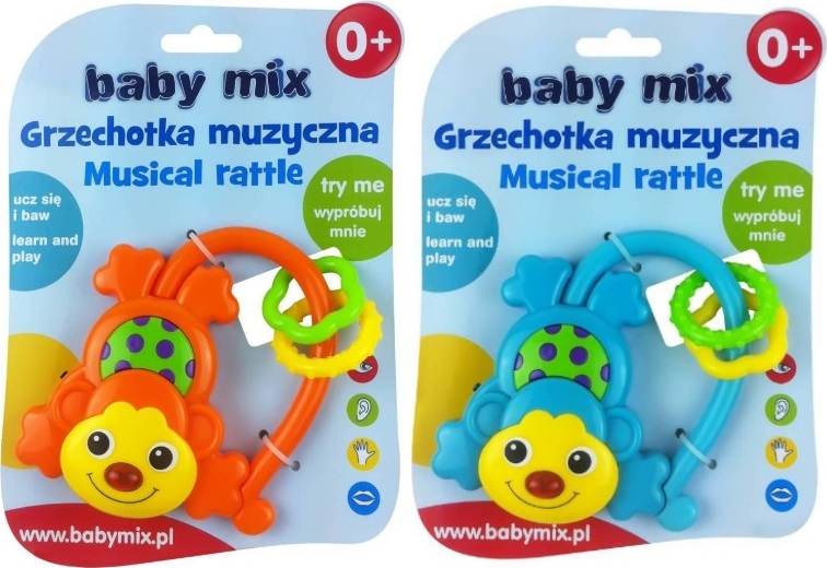 Dětské chrastítko se zvukem Baby Mix Opička modrá