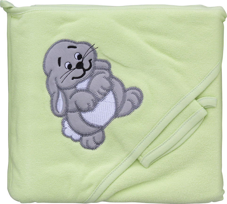 Scarlett Froté ručník zajíc s kapucí zelený
