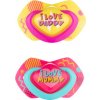 Canpol Babies Canpol Babies 2 ks symetrických silikonových dudlíků, 0-6m, Neon Love Baby, růžovo, žluté
