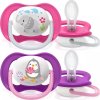 AVENT AVENT Dudlík Ultra Air Animals, 6-18m - Slon/tučňák, růžový/lila