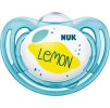 NUK NUK Silikónový svietiaci cumlík Ovocie - citrón, 0-6 m, modrý, 2ks