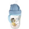 Canpol babies Nedávkovací pohár so slamkou a závažím Bonjour Paris - modrý, 270 ml