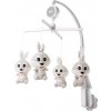 4Baby Plyšový kolotoč nad postýlku Rabbit - šedo/bílý