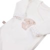 EEVI Kojenecké body s dlouhým rukávem Newborn ecru 62 (3-6m)